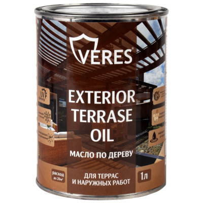 Масло для дерева Veres Exterior Terrase Oil, бесцветное, 1 л купить в отделе магазина Экономстрой