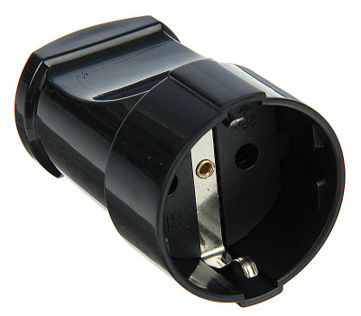 Розетка UNIVersal кабельная с заземлением черная А1020 купить в отделе магазина Экономстрой