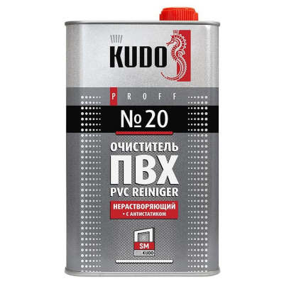 Очиститель Пвх Kudo Proff  №20, нерастворяющий, с антистатиком, 1 л купить в отделе магазина Экономстрой