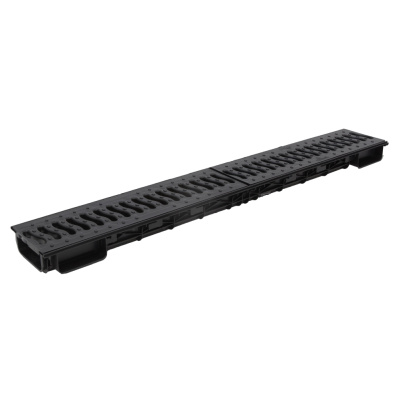 Канал пластиковый Ecoteck Lite DN100 1013х153х55,8 мм, с решеткой пластиковой (А15) черный купить в отделе магазина Экономстрой