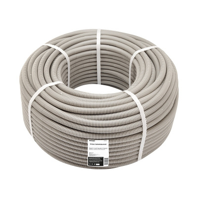 Труба ПВХ гофрированная Rexant, с зондом, легкая, серый, d 25 мм, бухта 50 м купить в отделе магазина Экономстрой