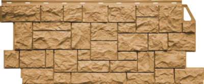 Фасадная панель FineBer Камень дикий 1117х463 мм (0,44 м2) песочный