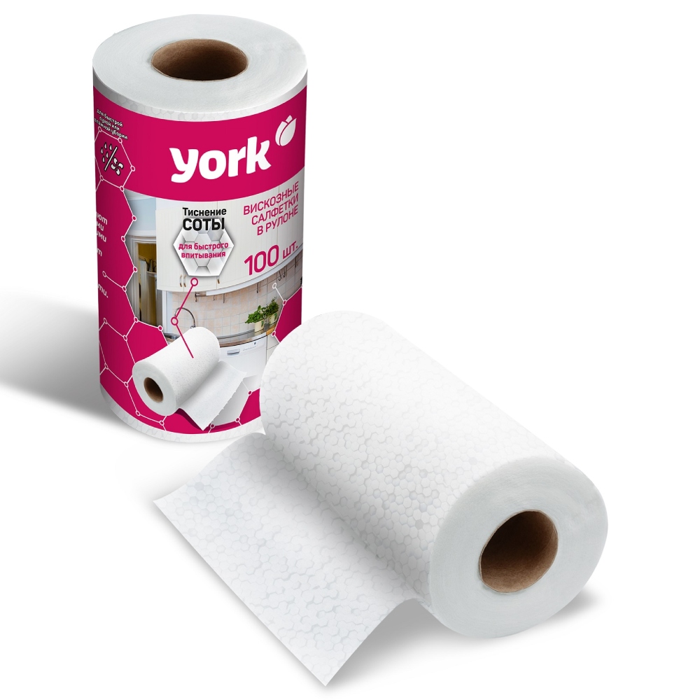 Салфетки Соты York, универсальные, в рулоне, 22,5х25 см, 100 шт купить в отделе Туалетная бумага, салфетки магазина Экономстрой