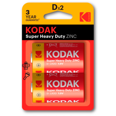 Батарейка солевая Kodak R20 Extra Heavy Duty / D, 1,5V (2 шт)