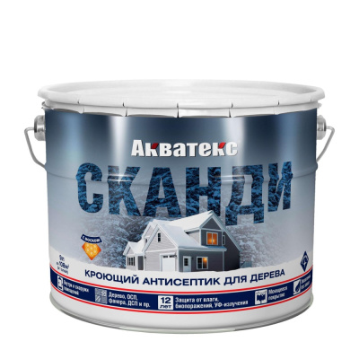 Антисептик кроющий Акватекс, Сканди, топленое молоко, 9 л купить в отделе магазина Экономстрой