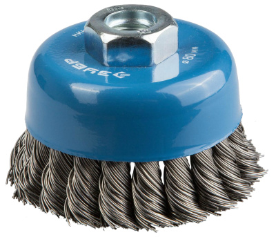 Щетка чашечная для УШМ (80 мм; М14), сплетенная проволока, Зубр 35277-080 купить в отделе магазина Экономстрой