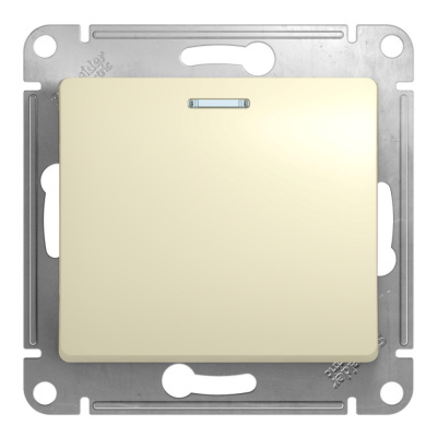 Выключатель Schneider Electric, Glossa, 1 клавишный, с подсветкой, бежевый