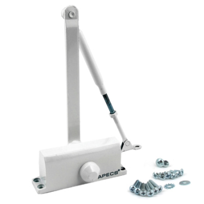 Доводчик дверной Apecs DC-20.3/0950/065- А1-W, без фиксации, белый 00018918 купить в отделе магазина Экономстрой