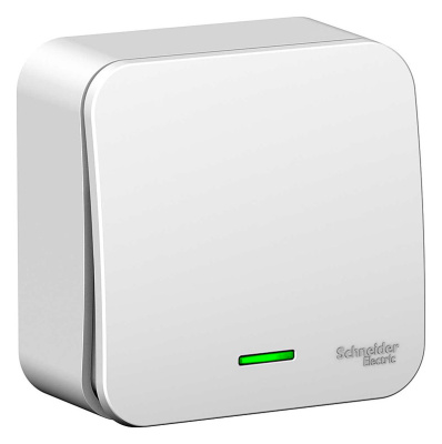 Выключатель 1 клавишный открытой установки с подсветкой Белый BLANCA Schneider Electric