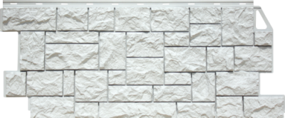 Фасадная панель FineBer Камень дикий 1117х463 мм (0,44 м2) белый