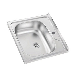 картинка Мойка накладная нерж. квадрат 50х50/13см 0,4мм выпуск 1 1/2" ВЛАДИКС от магазина Экономстрой