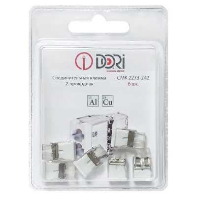 Строительно-монтажная клемма Dori, СМК 2273-242, 2-х проводная с пастой, 6 шт купить в отделе магазина Экономстрой