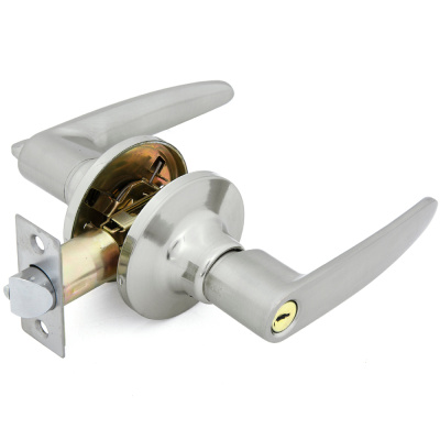 Ручка защелка Фабрика замков, 3502E, SN, ET, с замком, матовый никель купить в отделе магазина Экономстрой