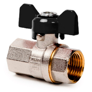 Кран шаровой латунный, ручка бабочка, внутренняя-внутренняя резьба, RTP (РосТурПласт) 34891, PN40, 3/4" купить в отделе магазина Экономстрой