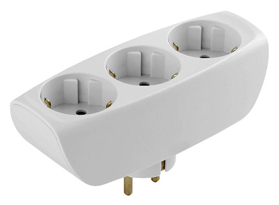 Тройник SP-3e-W 3 с заземлением, белый ЭРА C0045529 купить в отделе магазина Экономстрой