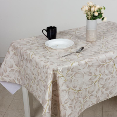 Клеенка Mirror, ПВХ, на нетканной основе, 140 см, Бежевый стебель купить в отделе магазина Экономстрой