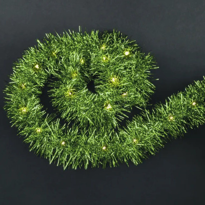 Гирлянда светодиодная Navigator, свет теплый белый, 95 046 NGF-D044-02 (мишура зеленая)