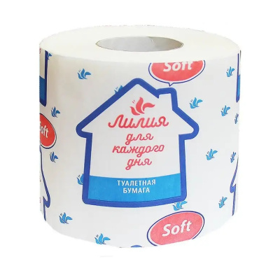 Туалетная бумага Лилия Soft, 1 слой, белый купить в отделе магазина Экономстрой