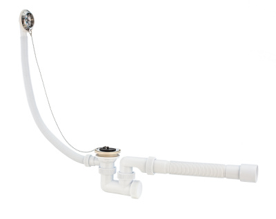 Сифон универсал для ванн, с нержавеющими чашками и с гофротрубой, 40/50 мм, 600 мм купить в отделе магазина Экономстрой