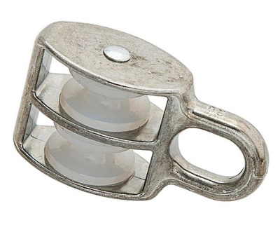 Блок для троса двойной СТРОЙБАТ, белый цинк, 20 мм купить в отделе магазина Экономстрой