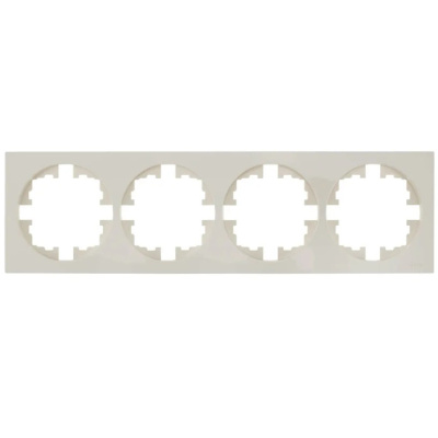 Рамка 4-местная квадратная Lezard Osen, слоновая кость, 743-9000-149 купить в отделе магазина Экономстрой