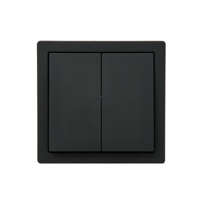 Выключатель 2- клавишный  Lezard Leto, черный купить в отделе магазина Экономстрой