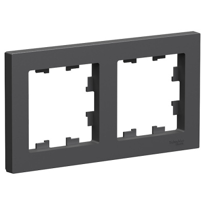 Рамка 2-постовая Systeme Electric AtlasDesign, базальт (ATN001402) купить в отделе магазина Экономстрой