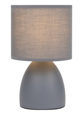Настольная лампа Rivoli Debora 1хЕ14, 40 Вт, керамика, серая с абажуром Б0053454