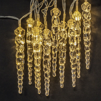 Гирлянда Navigator, свет теплый белый, 80 721 NGF-D016-10WW-2AA (сосульки прозрачные, 1,65 м, TR)