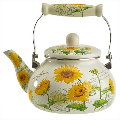 Чайник эмалированный с керамической ручкой Metalloni EM-1313 Подсолнухи, 2,5 л купить в отделе магазина Экономстрой