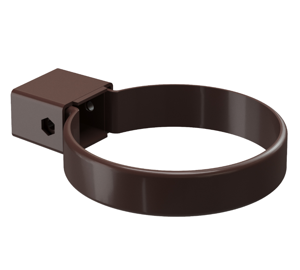 Хомут для крепления труб Docke STANDARD (Standart) пластиковый 80 мм, темно-коричневый RAL 8019 купить в отделе Водосточные системы магазина Экономстрой