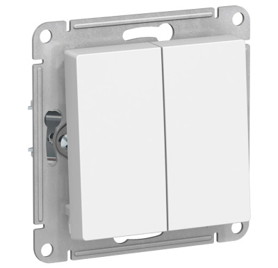 Выключатель 2 клавишный белый Atlas ATN000151