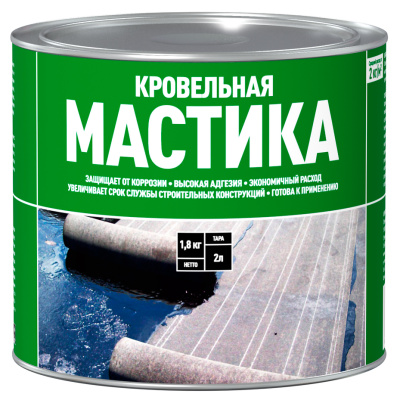 Мастика битумная кровельная Старт, 2 л/1,8 кг (металл) купить в отделе магазина Экономстрой