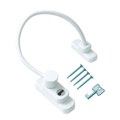 Ограничитель для ПВХ окон, тросовый, с ключом, белый купить в отделе магазина Экономстрой