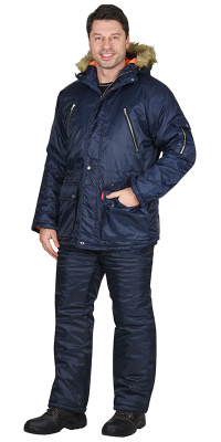 Куртка Аляска Сириус длинная, мужская, тёмно-синяя, р.(М) 104-108/170-176