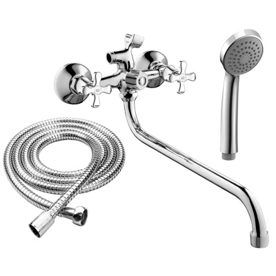 Смеситель для ванны и душа Rush Sakhalin SA5350-51 с длинным поворотным изливом, хром, двухвентильный купить в отделе магазина Экономстрой
