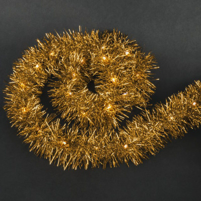 Гирлянда светодиодная Navigator, свет теплый белый, 95 058 NGF-D046-02 (мишура желтая)