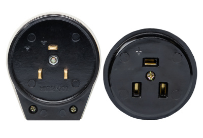 Разъем РШ-ВШ 32А 220В 2P+PE карболитовый черный EKF Simple AS-250-O-03