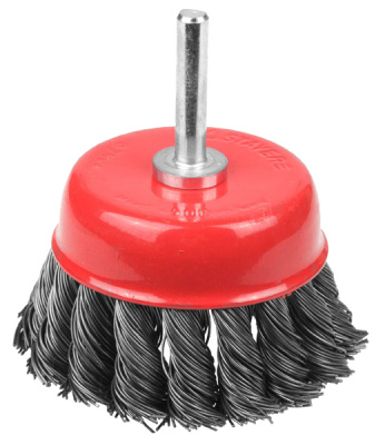 Щетка чашечная для дрели (75 мм), со шпилькой, крученая металлическая проволока, Stayer 35118-075 купить в отделе магазина Экономстрой