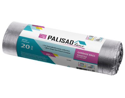 Мешки для мусора 30 л x 50 штук серые Home Palisad