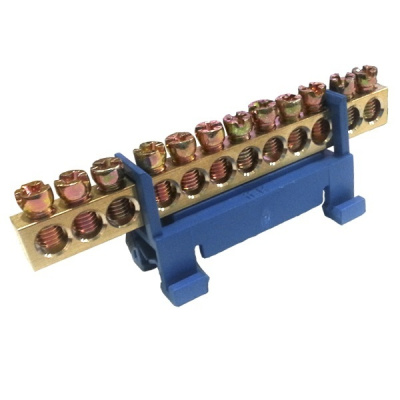 Шина N "ноль" на DIN-изол тип "Стойка" ШНИ-6х9 12 отверстий ДОРИ 41184 купить в отделе магазина Экономстрой