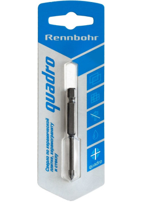Сверло по керамике и стеклу 8 мм, 4 грани, RB (RennBohr) Quadro, 676108