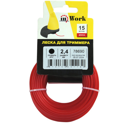 Леска для триммера (2,4 мм; 15 м; круглая) InWork 78690 купить в отделе магазина Экономстрой