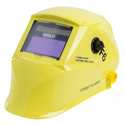 Маска сварщика Weld, Cosmo Classic F6, 93х43 мм, DIN 4/5-8/9-13, жёлтый купить в отделе магазина Экономстрой