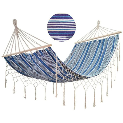 Гамак Ecos Ham-15 полотняный с бахромой с деревянной планкой, 2х1,2 м купить в отделе магазина Экономстрой