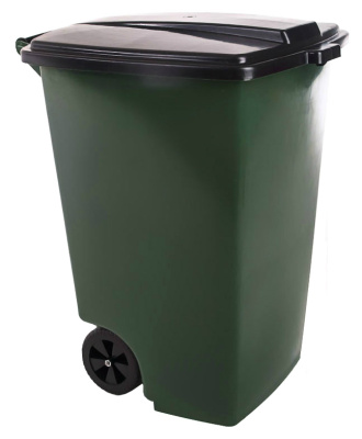 Контейнер универсальный 120 л, пластиковый, темно-зеленый, на колесах с крышкой купить в отделе магазина Экономстрой