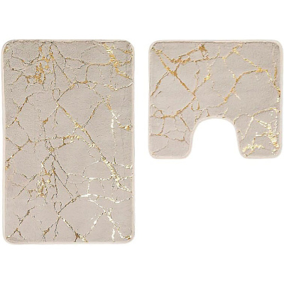 Комплект ковриков для ванной комнаты Blabar Vagor, полиэстер, 50х80 см, 40х50 см, бежевый (2 шт) купить в отделе магазина Экономстрой