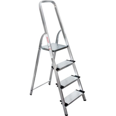 Стремянка алюминиевая Новая Высота NV 1117, 4 ступени, ширина ступени - 130 мм купить в отделе магазина Экономстрой