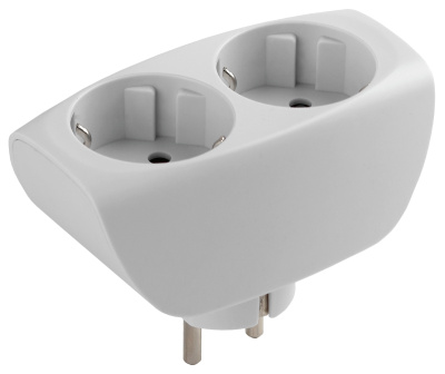 Тройник SP-2e-W 2 с заземлением, белый ЭРА C0045528 купить в отделе магазина Экономстрой