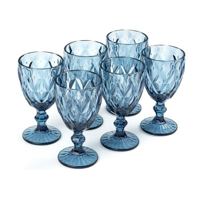 Набор фужеров 6 шт, 320 мл (голубой зеркальный), стекло купить в отделе магазина Экономстрой